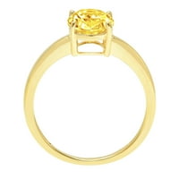 2.5ct ovalni rez žuta simulirana dijamant 14k žuta zlatna godišnjica Angažovane prstene 3,5