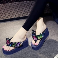 Ženske djevojke Leptir cvjetni klinovi Flip flops Sandale Papuče cipele za plažu