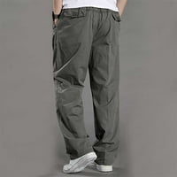 Todqot muške hlače - Ležerne prilike STRETE SLIM FIT Abrazija otporna na velika i visoka plus veličina više džepova ravne hlače za noge tamno siva xxxxl