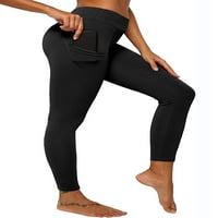 Žene Scrounch guzičke gamaše visoke struke joga hlače s džepovima Tummy Control Workout Trgout Stretch