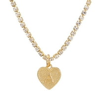 Hanxiulin Fashion English Pisma breskva ogrlica od srca Ženski ljubavni privezak lanac