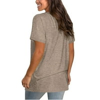 Ženski kratki rukav V izrez T majice Seksi majice na vrhu Ležerne prilike labave bluze l