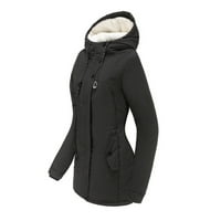 Roliyen Duks za ženske dukseve za žene dugih rukava topli kaput jaknu od kaputa 'obložen rovov zimski