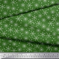 Soimoi zeleni pamučni dres tkanine za snijeg pahuljice i zvjezdani ispis tkanina sa dvorištem