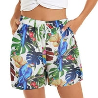 Hlače za ženske kratke hlače Ljeto udobno plaže kratke hlače elastični struk cvjetni print s džepovima