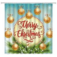 Crtane božićne tuširane zavjese Božićno stablo Snjegović obojene kuglice Kupatilo Kupatilo Kućni dekor