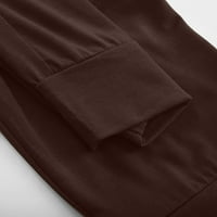Mrat ženske obrezirane hlače od pune boje Ležerne prilike sa širokim nogama Ležerne hlače Pamučne i