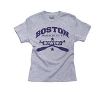 Boston Massachusetts veslanje - vesla i zvijezde Dječakova pamučna majica za mlade