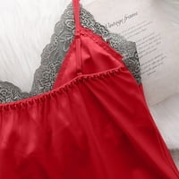 Ženski donje rublje set saten pidžama set za spavanje svilenkasti pidžama set čipke cami pjs sa ogrtačkim
