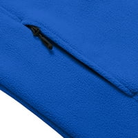 SNGXGN MENS patentni hoodie kaput sherpa sherpa obložena muška jakna, nebo plavo, veličina L