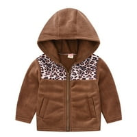 Floleo Girls Kids Outfits Dječji dječaci Dječji jaknu Leopard-Print Jakna sa kapuljačom