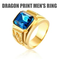 Ušteda pada do 50% popusta na prsten Novi stil zmaj uzorak set dijamantski prsten za muškarce retro