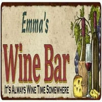 Emma's Vinski bar Personalizirani kućni dekor Metalni poklon Sign 206180052135