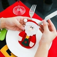 WolliclyMy Božićni nosači srebrne posuđe Pokloni poklopci za pribor za jelo Xmas Party Početna Stolna večera kašike Viljuške torbe, Djed Mraz