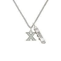 Delight nakit silvertone Crystal inicijal - - Silvertone Najbolji prijatelji Forever Bar Charm ogrlica,