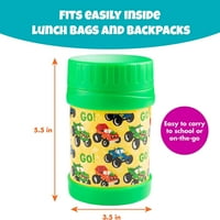 Bentologija Izolirani ručak od nehrđajućeg čelika Oz Thermos za djecu, krupni spremnik za čuvanje propuštanja za vruću i hladnu hranu, supe, tečnosti - BPA besplatno - odgovara većini kutija za ručak i torbe - Monster