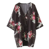 Poklopac za žene Kimono Women Šifon Labavi šal Print Kimono Cardigan Tops Pokrijte bluzu za plažu