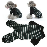 Meko štene pidžama prugasti pas pidžama mekana rastezljiva modna noga mačka za mačke psi zelene i bijele