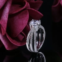 Podplug Valentines Day Pokloni, personalizirani i kreativni troslojni mikro umetnuti zircon prsten ženski