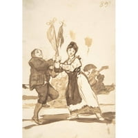 Francisco de Goya crni moderni uokvireni muzej umjetnički print pod nazivom - zemljani ples
