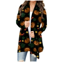 Bazyrey Halloween Cardigani za ženeFashion casual cvjetni Halloween Print Srednje dužine Kardozna jakna