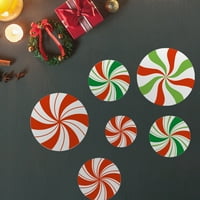 Handeo Set Božićni crtani podni zid bombonski naljepnice DIY samoljepljivi dekor