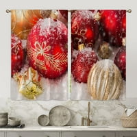 Zodanni kuhinjske zavjese kratki panel Topper prozor Curkin Curring Crvena draperija Pozici za šipke
