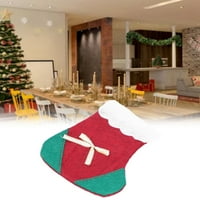 Božićni stolni čarapi Dekoracija, Slatki Božićni santa Santa Silverware za višekratnu upotrebu za božićnu