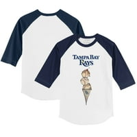 Mladića Tiny Turpap Bijela mornarica Tampa Bay Rays Triple Scoop 3 4-rukave Raglan majica