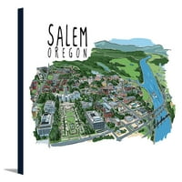 Salem, Oregon - crtanje linije - umjetničko djelo u lampionima