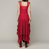 Haljina za žene, ženski modni banket Srednja rukava Srednja duljina seksi V-izrez haljina crvena xl
