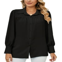 Grianlook ženske bluze rever na vrhu majica s dugim rukavima, majice na dugim rukavima, dugulja tuničke