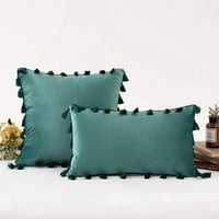 NVZI Velvet Soft Soft Solid Dekorativni jastuk za bacanje s tasselima Boho Accent Case za jastuk za