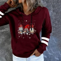 Ženska modna slobodno vrijeme Božićna zabava tiskani pulover s dugim rukavima TOP WINE XL