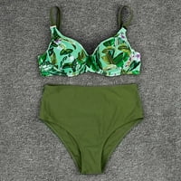 Modne žene Print Bikini set Viseni struk kupaći kostimi