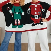 Gwiyeopda Muška i žena Dvosoka ružnih božićnih džemper - 3D ispisani par dugih rukava pletene vrhove pulover