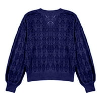LowRofile Cardigan džemperi za žene Ležerne prilike na dugim rukavima Čvrsti V izrez pletenje šuplje