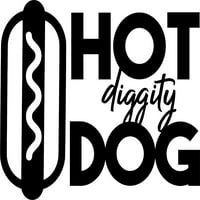 Hot DIGGITY Dog HotDog Bun Kečap senf roštilj crne-duge zidne naljepnice za zidove kore i stick zidne