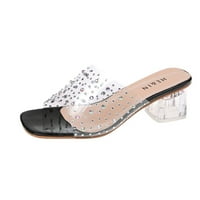 Papuče za žene Visoke Chunky Fashion Debele cipele Sandale Pete Ležerne prilike Ženske prozračne ženske papuče papuče za žene Crna + SAD: 9