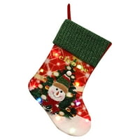 Clear LED osvetljeni božićni čarapa Božićni ukrasi Božićska dječja kesa poklon torba