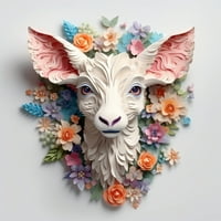 Cvjetna fantazija koza - 3D životinjski platno natpise umjetničko otisci Savršeni komad domaćeg dekora
