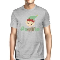 Hashtag selfie elf muns siva smiješna izreka majica kratki rukav