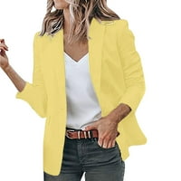 Ženski sportski kaputi Slim Fit Work Professional Womens Blazer jakne žuti l
