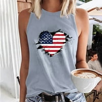 Američka zastava Cisterna za žene 4. srpnja Košulje Patriotske tenkove Košulje seksi vrhovi ispis prsluka