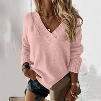 Ženski pulover Dukseri Žene Ležerne prilike labave boje dugih rukava Vweater Vrući pulover