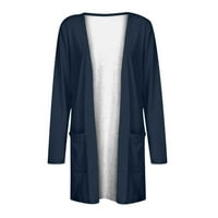Bazyrey Cardigani za žene plus veličine za jesen dugih rukava Trendy Solid labav bluze Cardigan casual