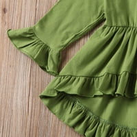 TODDLER Baby Girl Odjeća odjeća Little Kids Dugi ruff Ruffle Top Haljina Cvjetne gamaše Jesen Spring Set odjeće