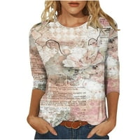 Gersome ženske ležerne rupne majice za rušenje bluze Crewneck Slim Fit pamučni tunic vrhovi mekane udobne
