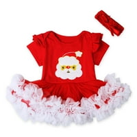 Novorođena djevojka božićna kostim haljina odijela Baby Santa Claus Tutu princeza haljina na vrhu odjeće