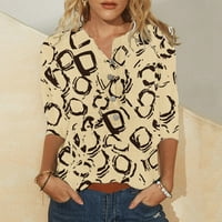 Modna bluza vrhovi tipki Štampanje t Ležerne prilike Ženska Srednja majica Rukovna bluza